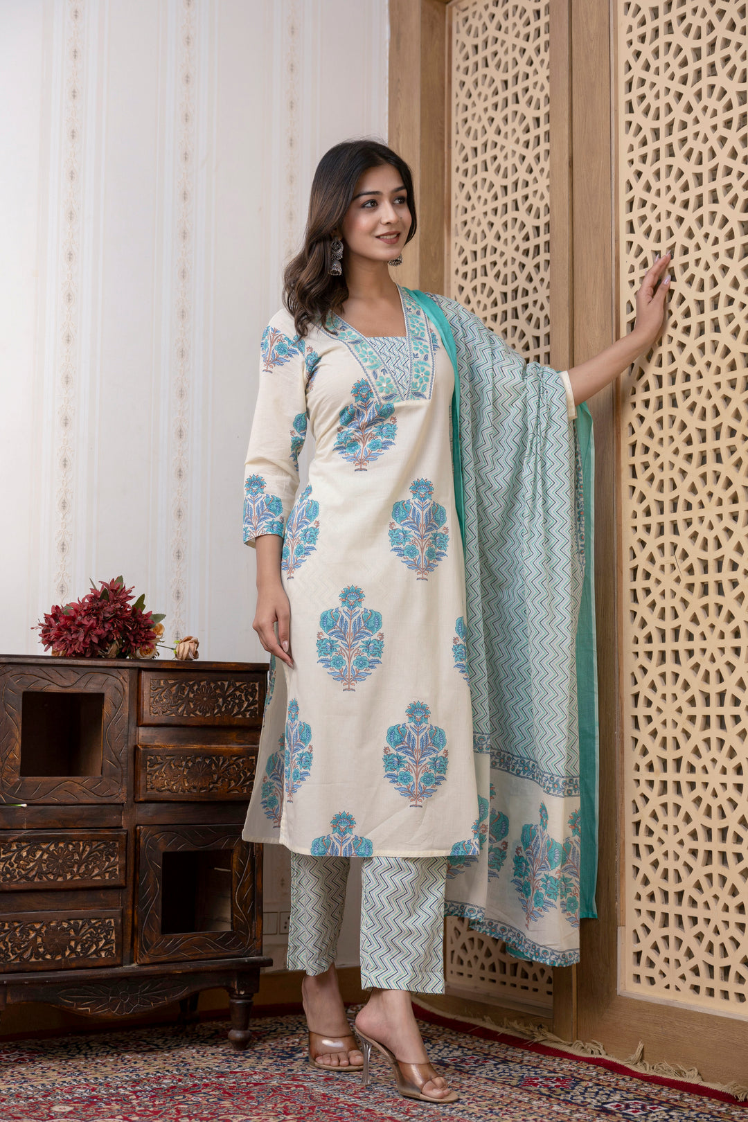 SHAINA COTTON PRINTED DUPATTA SET