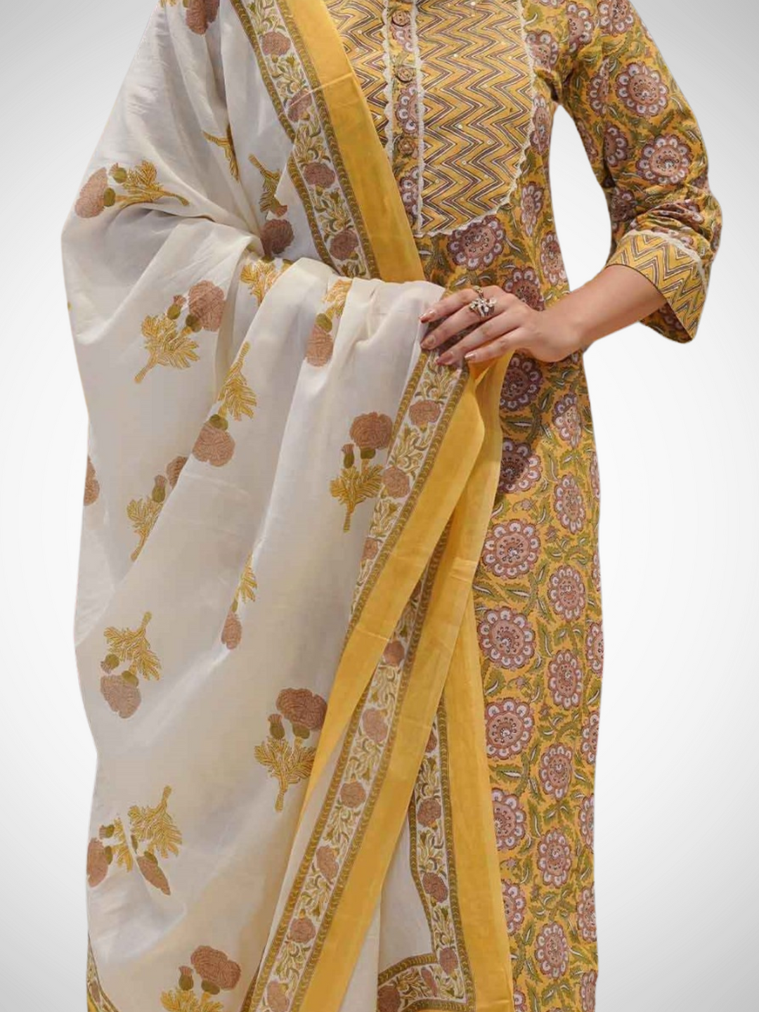 TANISHKA COTTON PRINTED DUPATTA SET