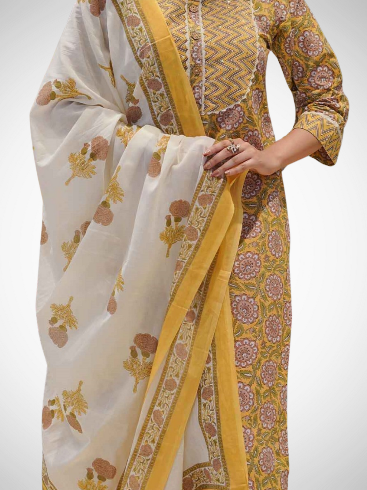 Tanishka Cotton Printed Dupatta Set