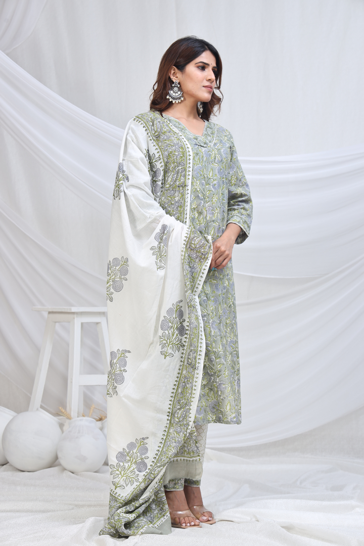 AHANA COTTON PRINTED DUPATTA SET