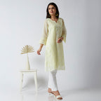 Najma Kota Doriya Chikankari Long Kurti