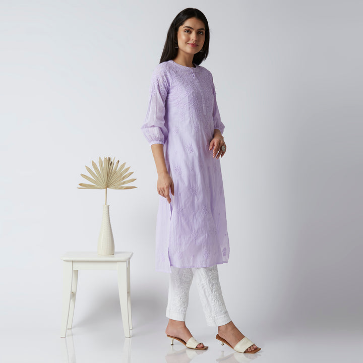 FAZEEN COTTON CHIKANKARI KURTI