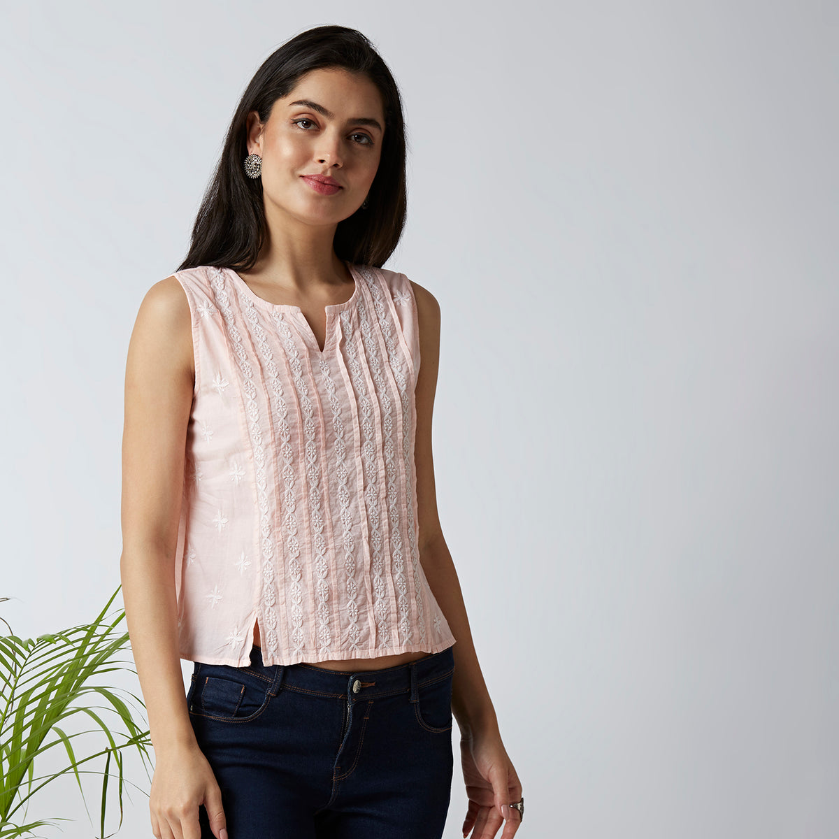 Trendy Cotton Chikankari Crop Tops