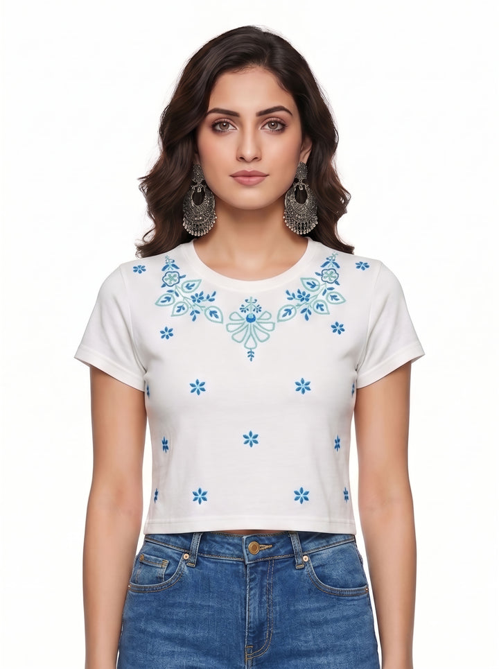 Jenny Chikankari short t shirt