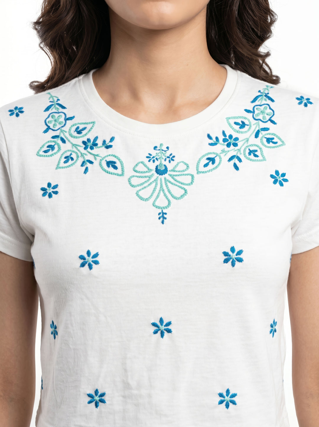 Jenny Chikankari short t shirt