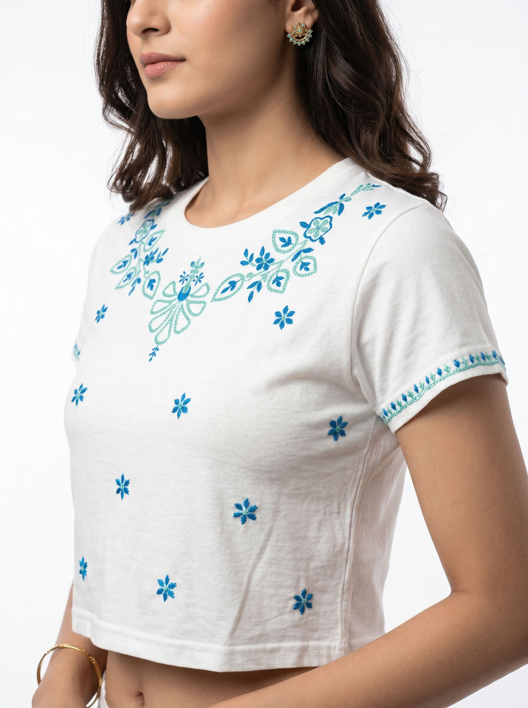 Jenny Chikankari short t shirt