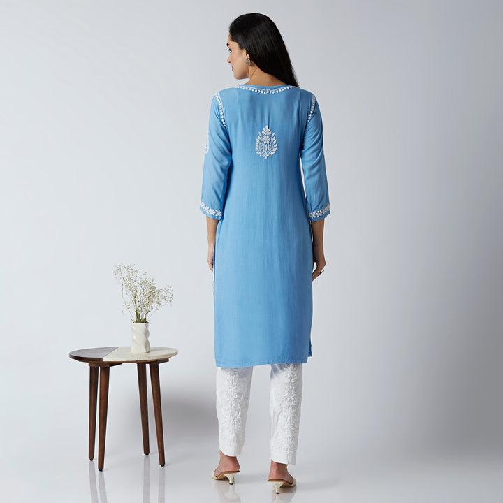 NEHA MODAL CHIKANKARI LONG KURTI