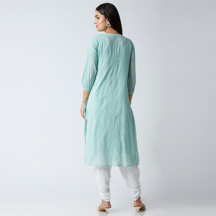 FAZEEN COTTON CHIKANKARI KURTI