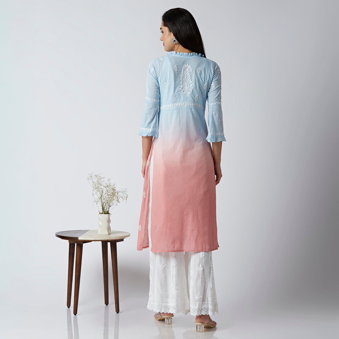 FARIA MUL COTTON CHIKANKARI NYRA KURTI