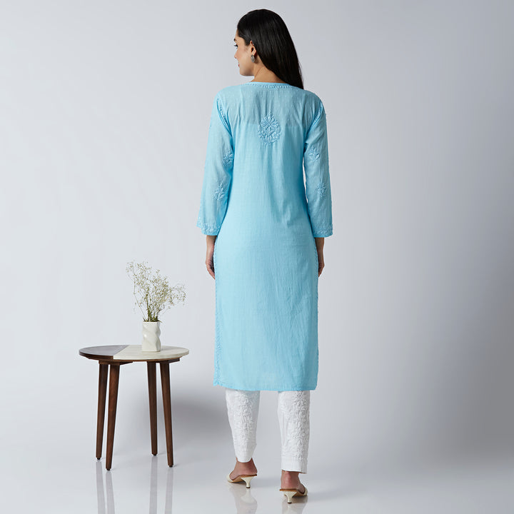 MAAHI DOBBY COTTON CHIKANKARI KURTI