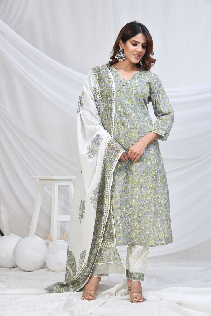 AHANA COTTON PRINTED DUPATTA SET