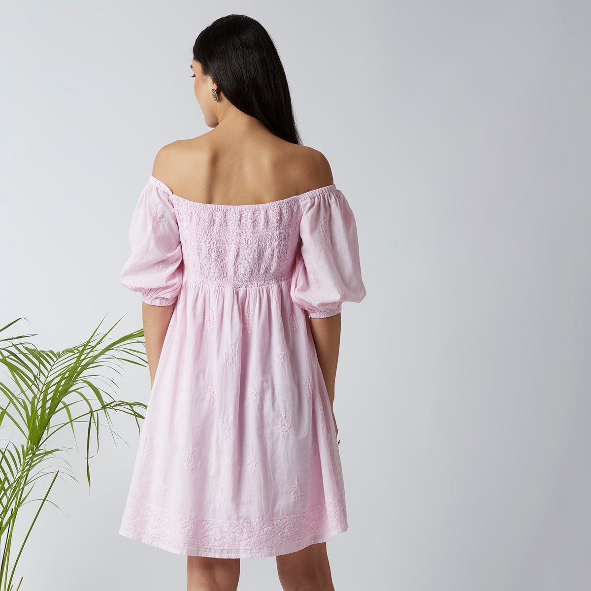 Blooming Beauty Chikankari Smocking Dress