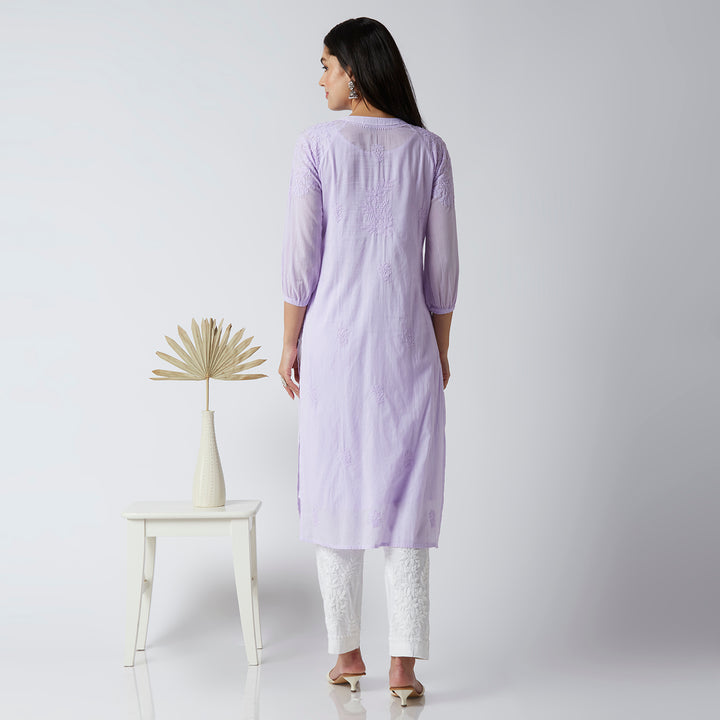 FAZEEN COTTON CHIKANKARI KURTI