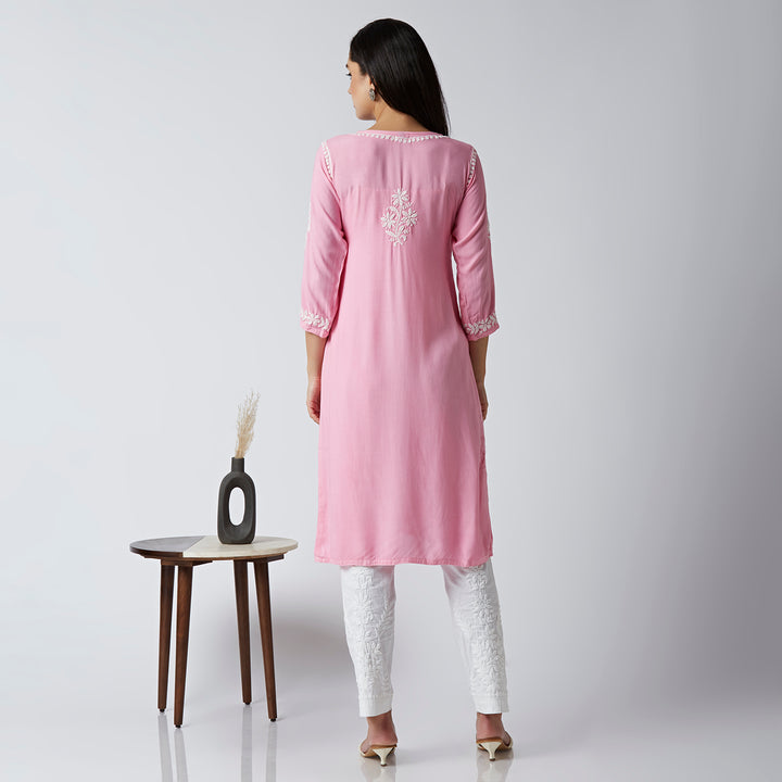 NEHA MODAL CHIKANKARI LONG KURTI