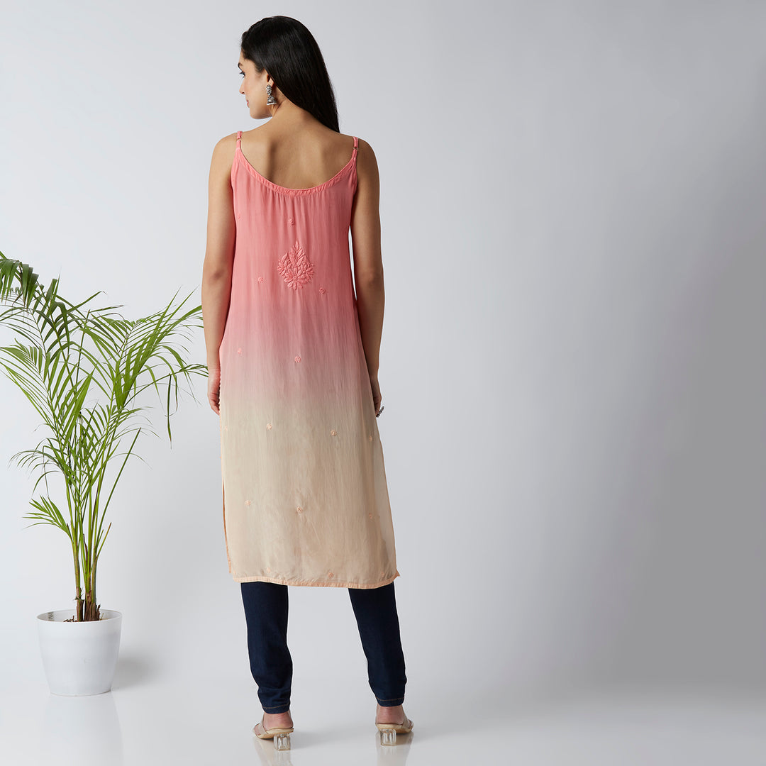 ANAIRA CREPE CHIKANKARI SPAGHETTI KURTI