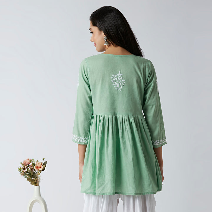 LUCIA COTTON CHIKANKARI SHORT KURTI