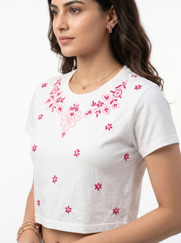 Jenny Chikankari short t shirt