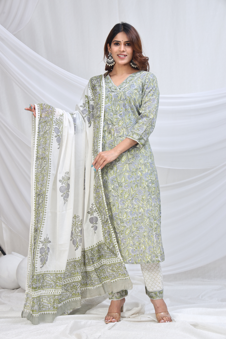 AHANA COTTON PRINTED DUPATTA SET