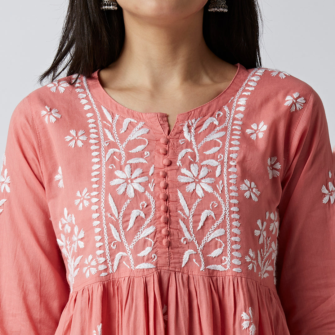 LUCIA COTTON CHIKANKARI SHORT KURTI