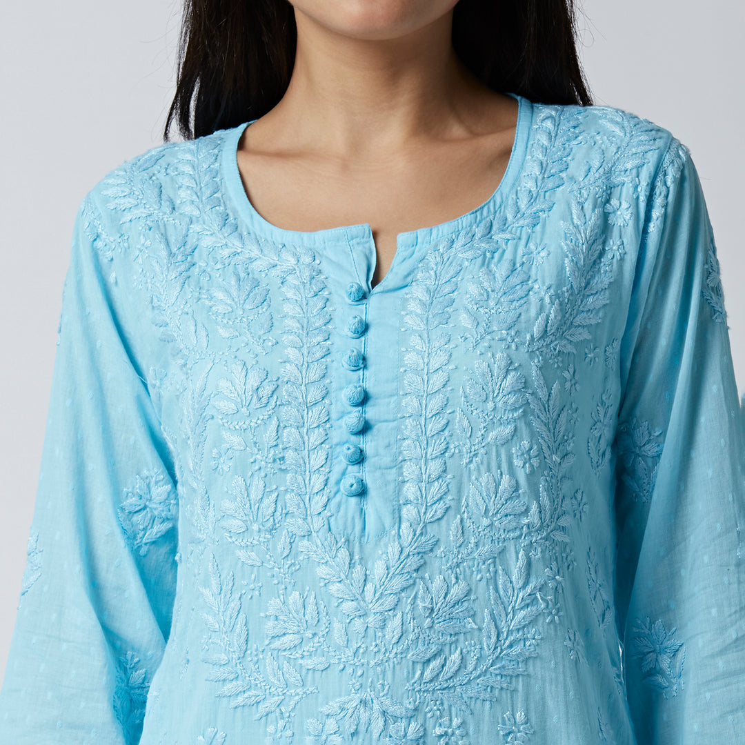 MAAHI DOBBY COTTON CHIKANKARI KURTI