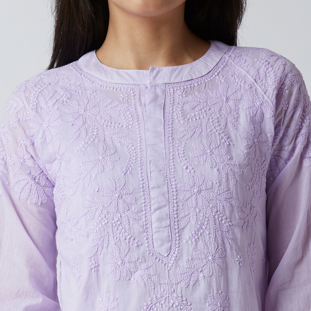 FAZEEN COTTON CHIKANKARI KURTI