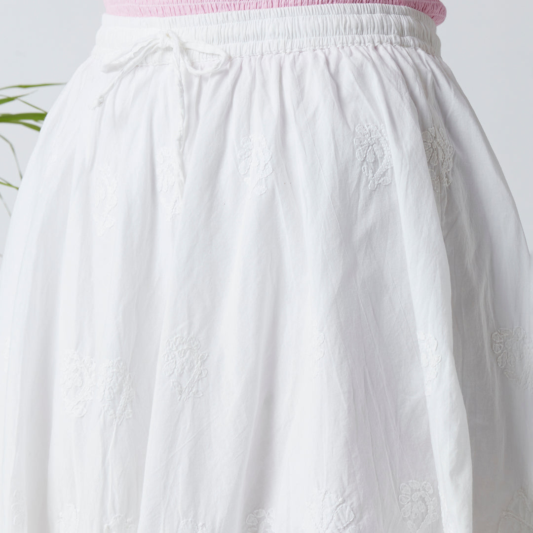 FEMININE CHARM COTTON CHIKANKARI SKIRT