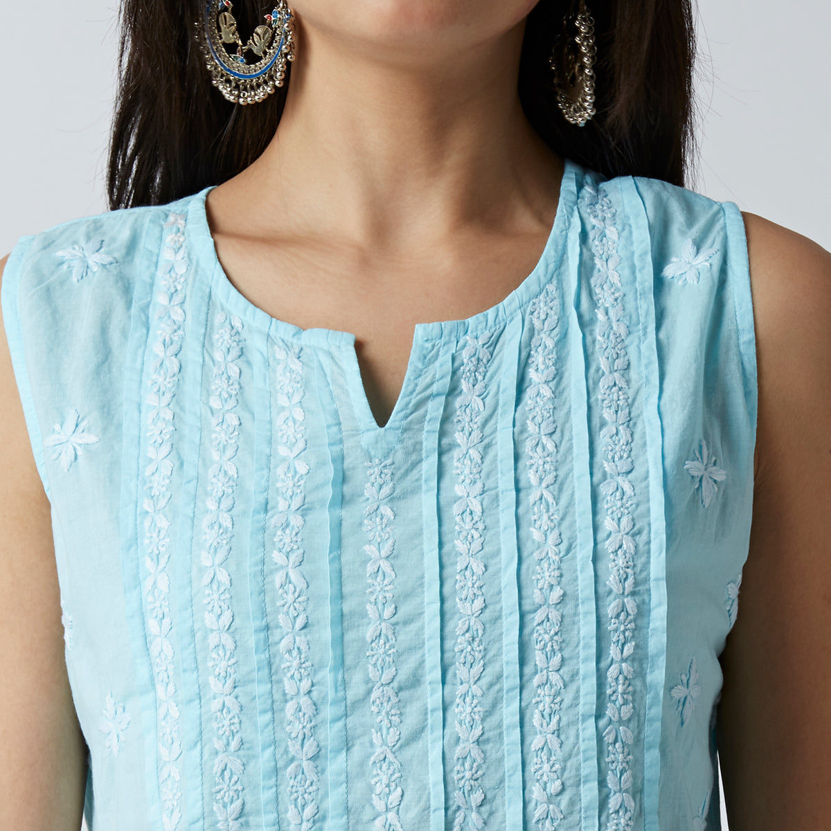 Trendy Cotton Chikankari Crop Tops