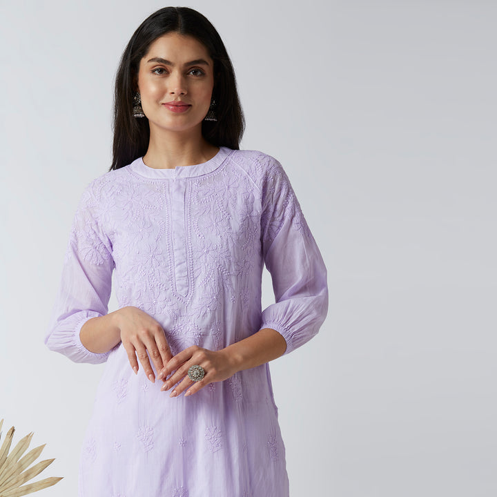 FAZEEN COTTON CHIKANKARI KURTI