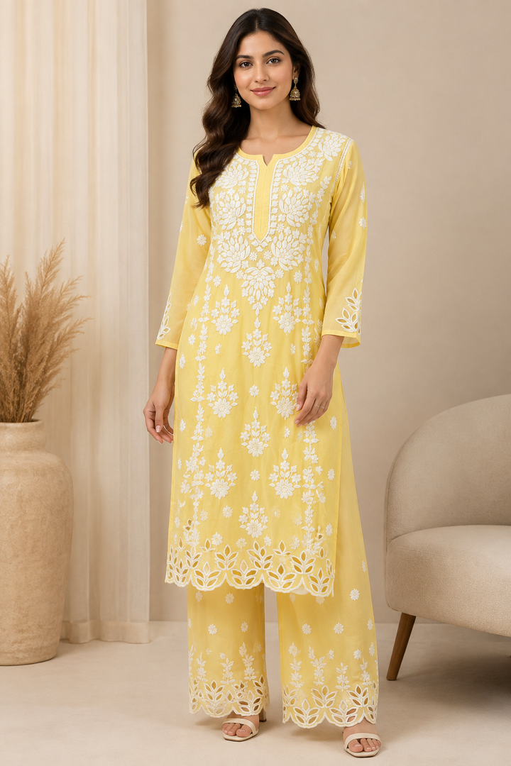 Rooh Muslin Chikankari Dress