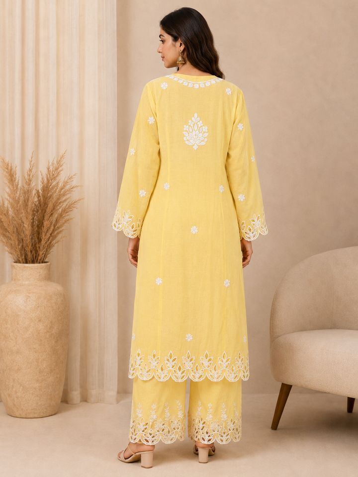 Rooh Muslin Chikankari Dress