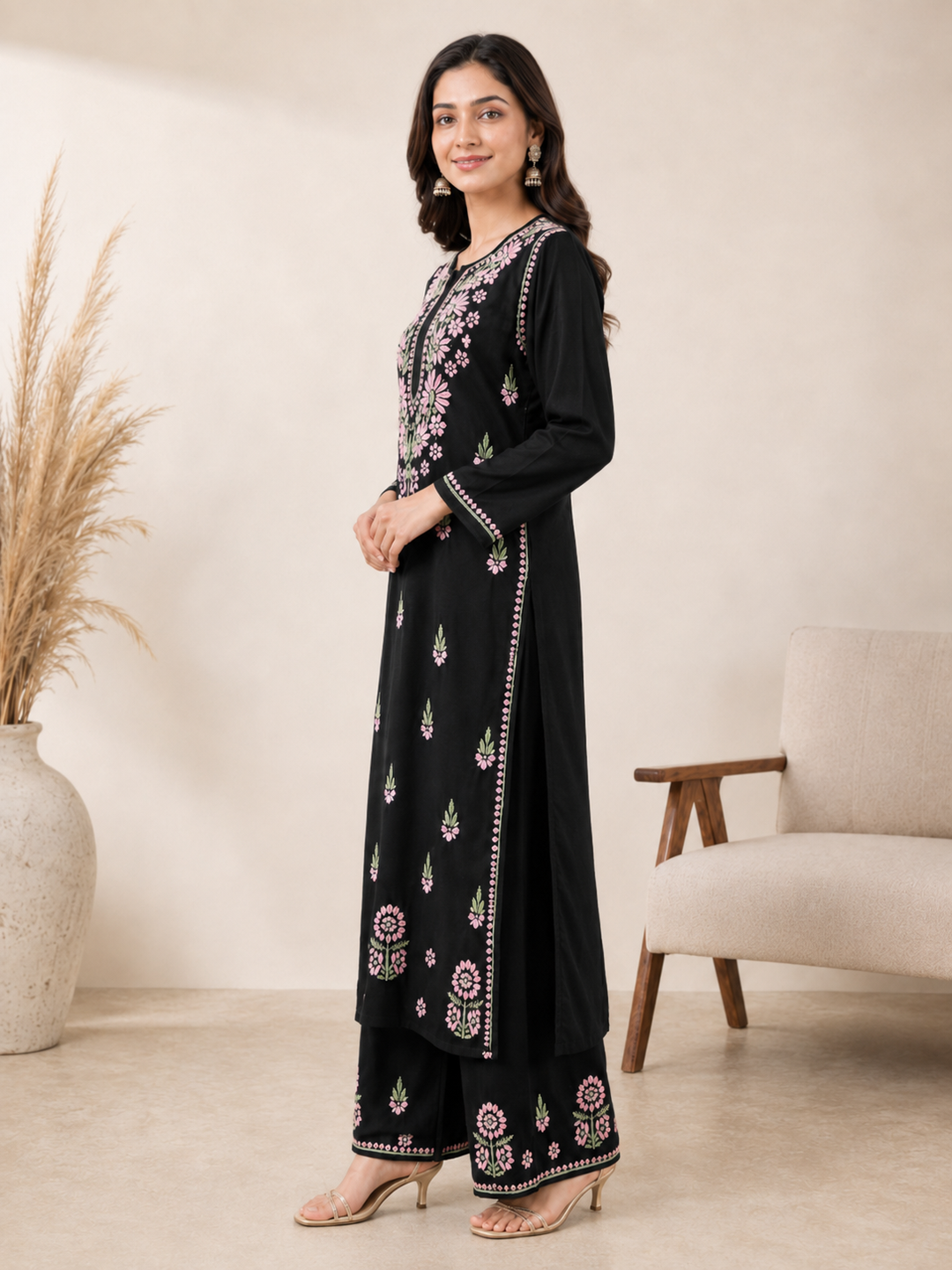 Rayon Chikankari Co-ord Set