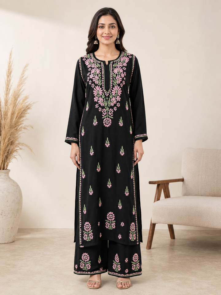 Rayon Chikankari Co-ord Set