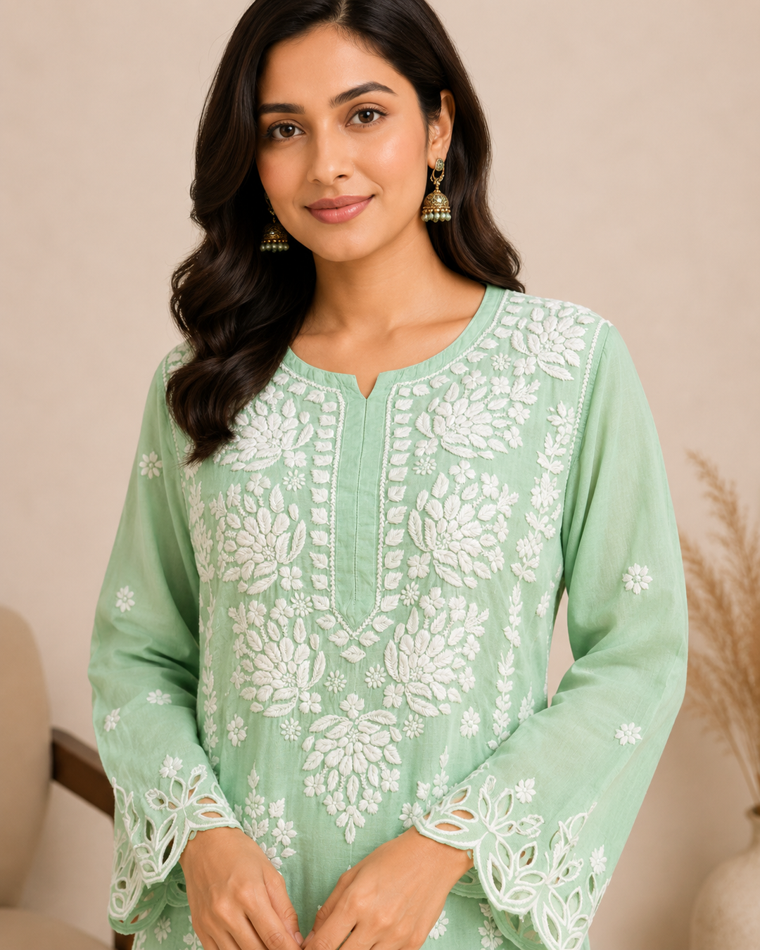 Rooh Muslin Chikankari Dress