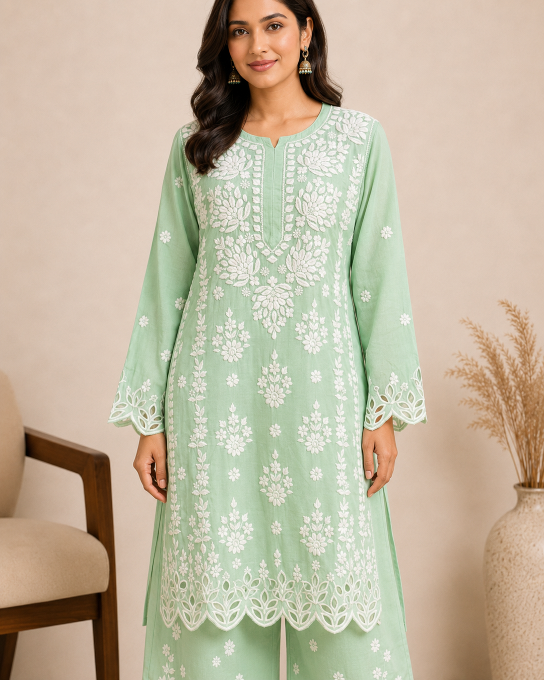 Rooh Muslin Chikankari Dress