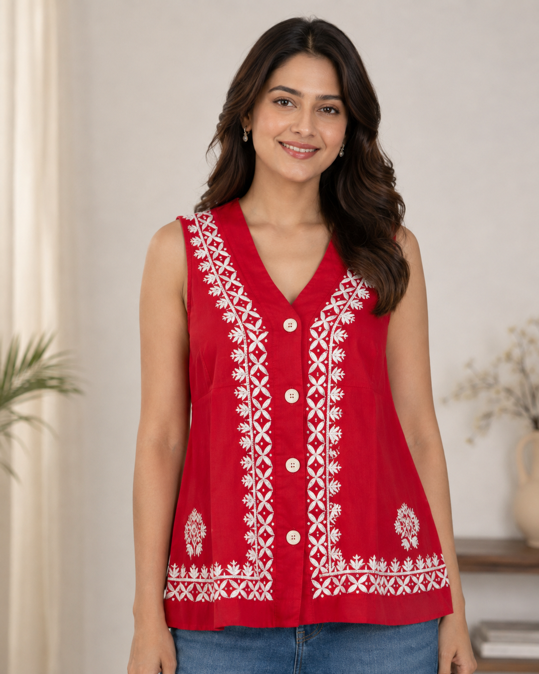 Zainab Chikankari Cotton Top