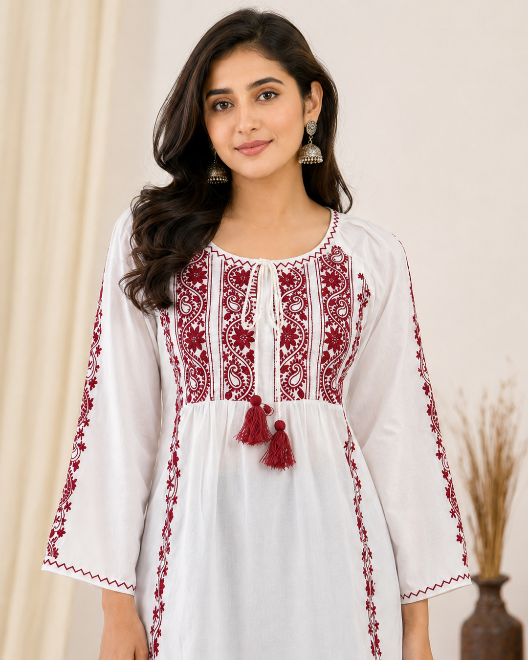 Shumaira Cotton Chikankari Short Top