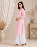 Anam Chanderi Chikankari Long kurti