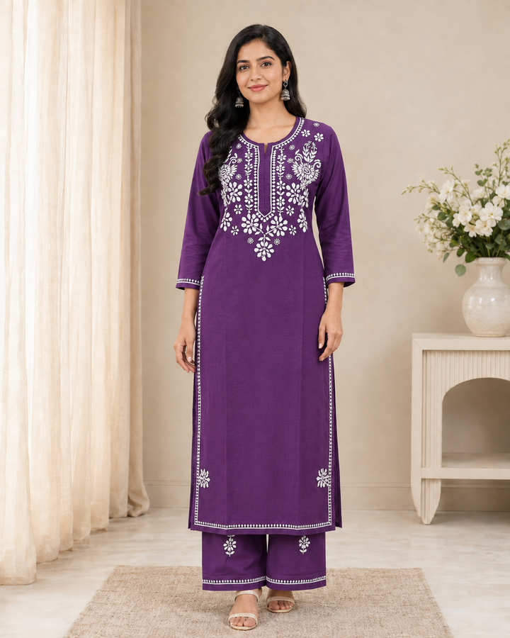 Aashima Cotton Chikankari Co-ord Set