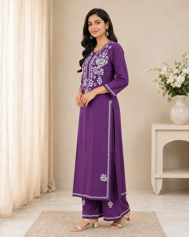 Aashima Cotton Chikankari Co-ord Set