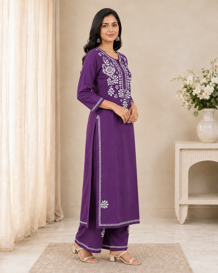 Aashima Cotton Chikankari Co-ord Set