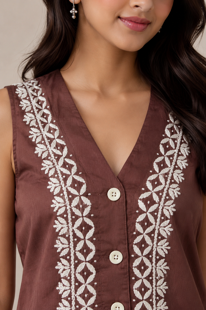 Zainab Chikankari Cotton Top