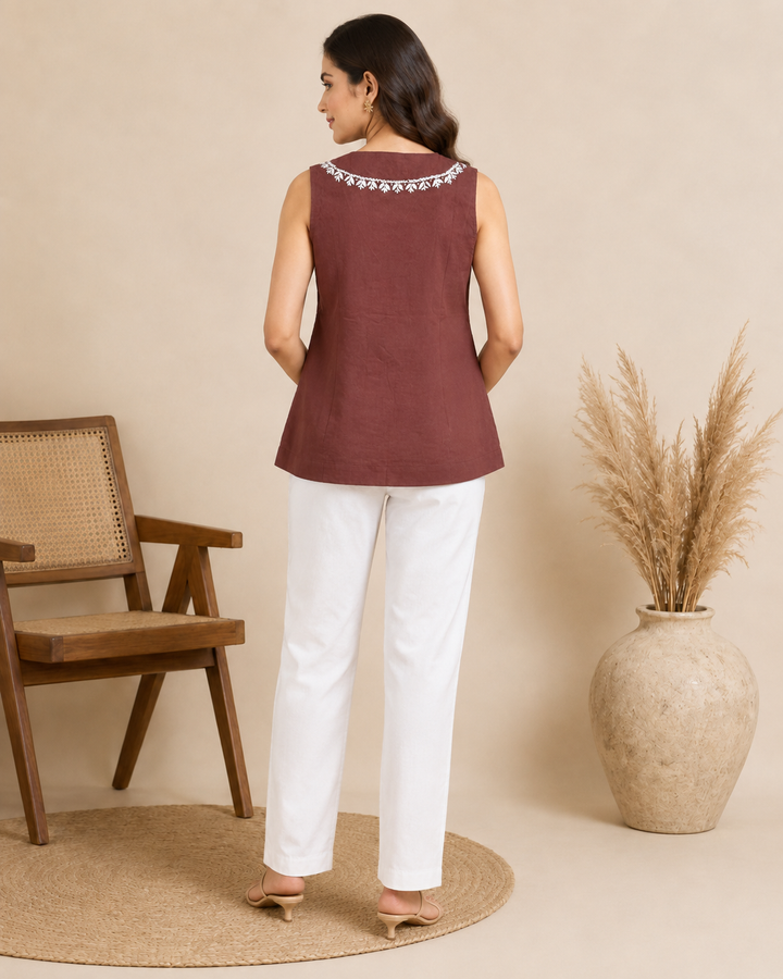 Zainab Chikankari Cotton Top