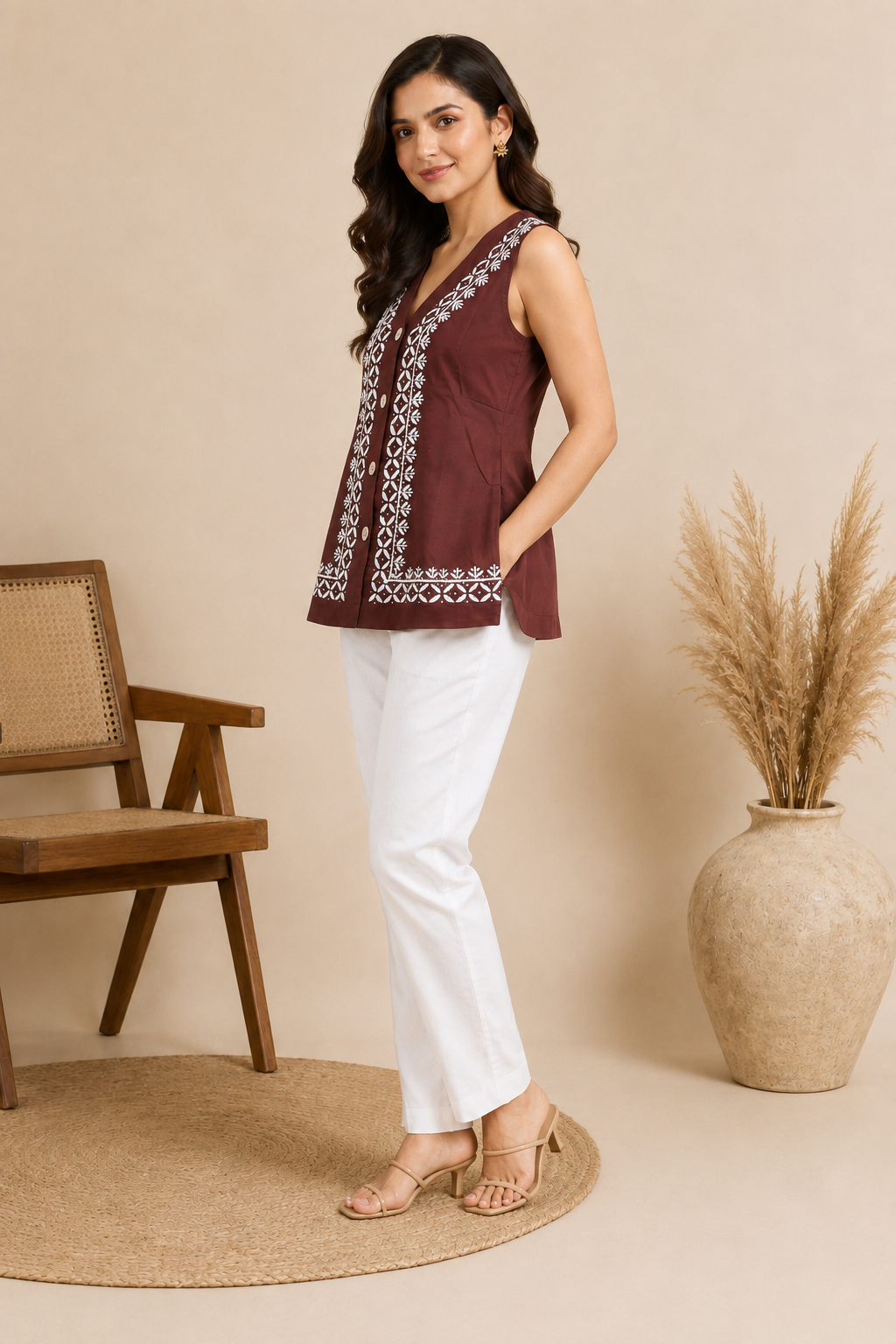 Zainab Chikankari Cotton Top