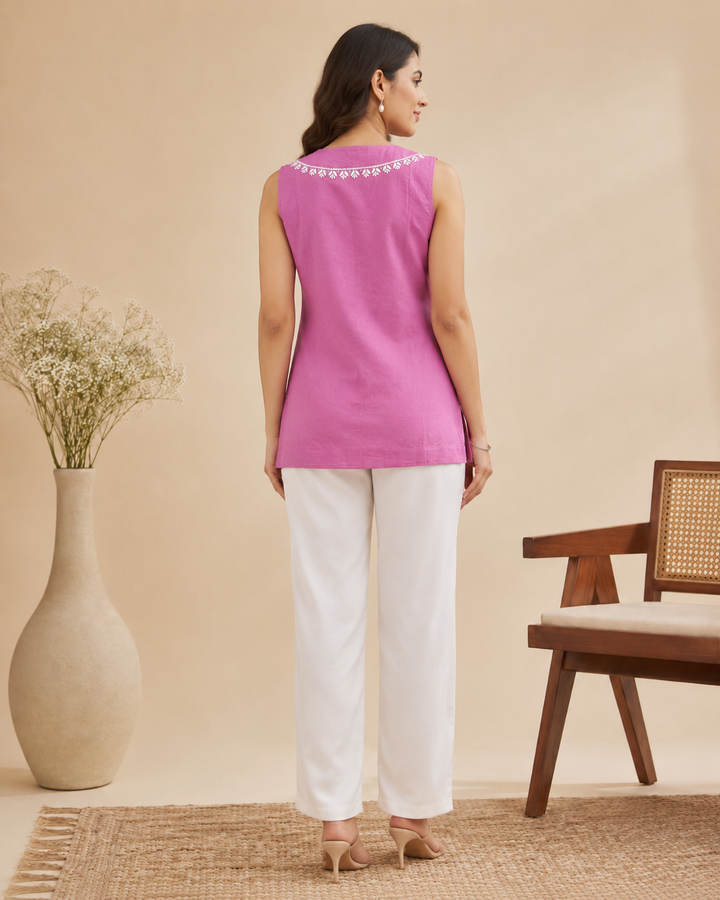 Zainab Chikankari Cotton Top