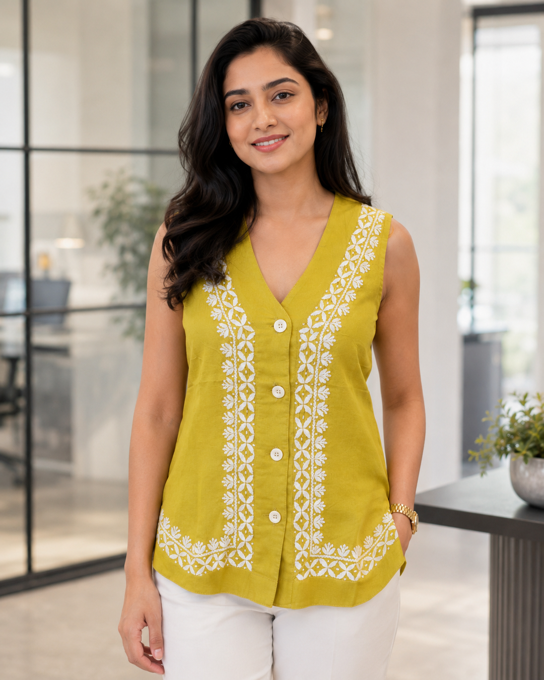 Zainab Chikankari Cotton Top
