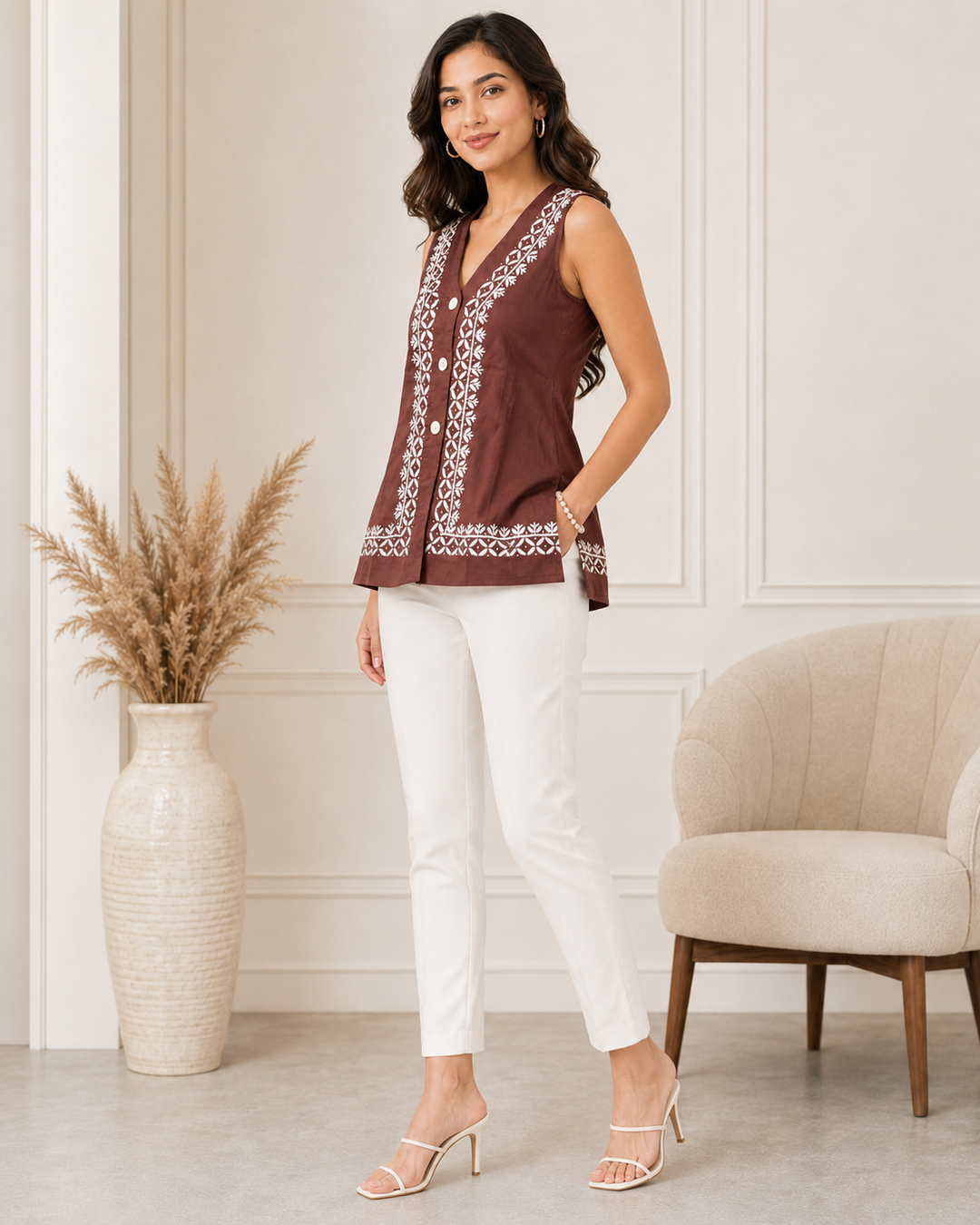 Zainab Chikankari Cotton Top