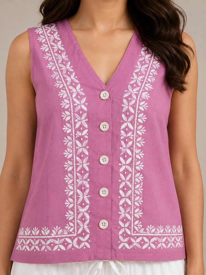 Zainab Chikankari Cotton Top