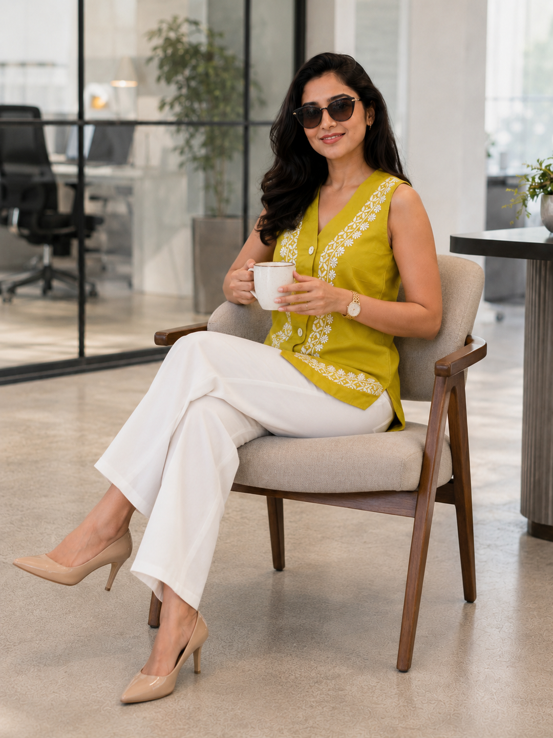 Zainab Chikankari Cotton Top