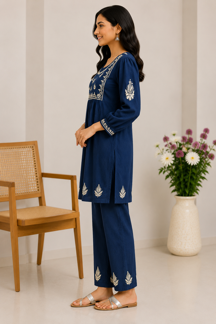 Cotton chikankari Co-ord set