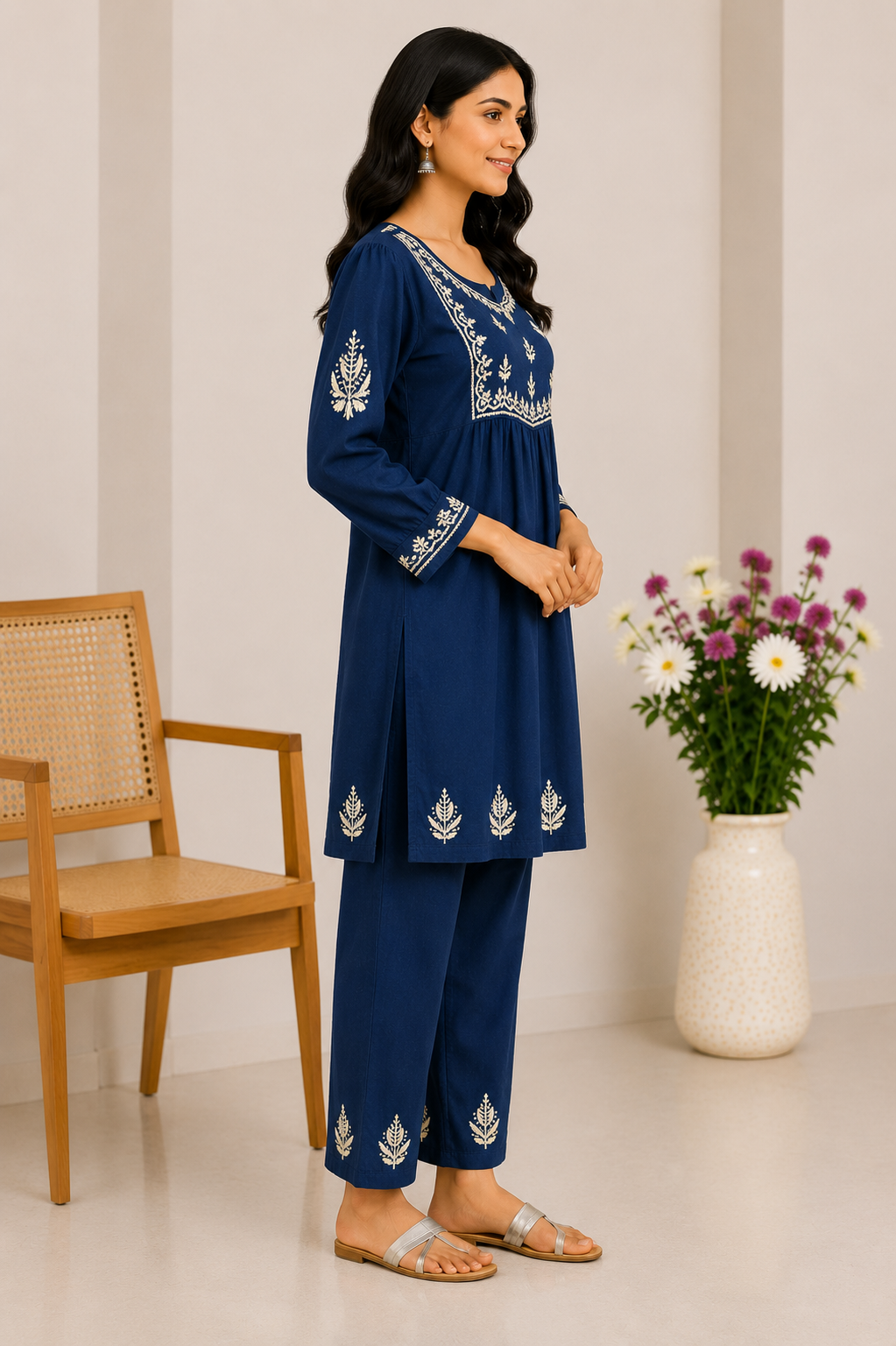 Cotton chikankari Co-ord set